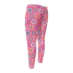 Pink Girly Flower Pattern Print Men's Compression Pants