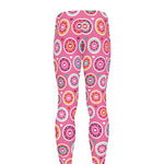 Pink Girly Flower Pattern Print Men's leggings
