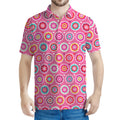 Pink Girly Flower Pattern Print Men's Polo Shirt
