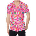 Pink Girly Flower Pattern Print Men's Shirt