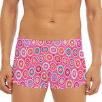 Pink Girly Flower Pattern Print Men's Short Boxer Briefs