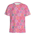 Pink Girly Flower Pattern Print Men's Athletic T-Shirt