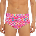 Pink Girly Flower Pattern Print Men's Triangle Swim Briefs