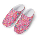 Pink Girly Flower Pattern Print Mesh Casual Shoes