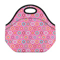 Pink Girly Flower Pattern Print Neoprene Lunch Bag