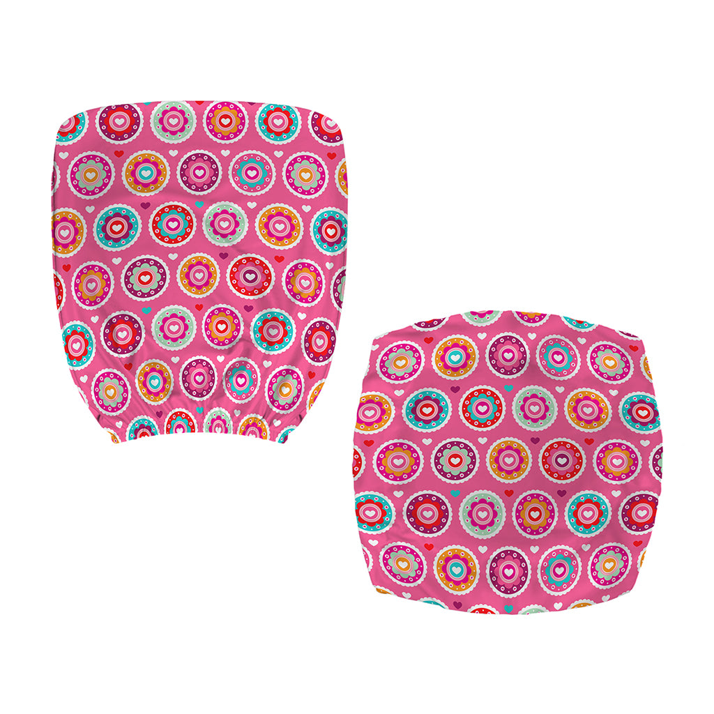 Pink Girly Flower Pattern Print Office Chair Cover