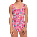 Pink Girly Flower Pattern Print One Piece Swimsuit