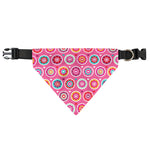 Pink Girly Flower Pattern Print Over The Collar Dog Bandana