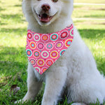 Pink Girly Flower Pattern Print Over The Collar Dog Bandana