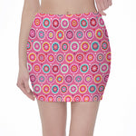Pink Girly Flower Pattern Print Pencil Mini Skirt