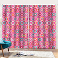 Pink Girly Flower Pattern Print Pencil Pleat Curtains