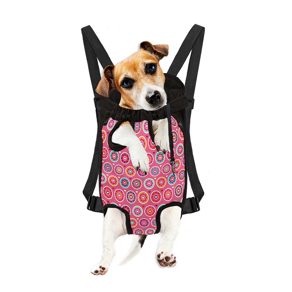 Pink Girly Flower Pattern Print Pet Carrier Backpack