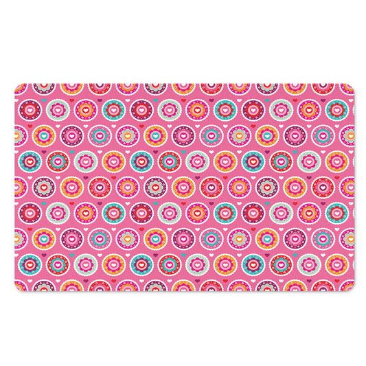 Pink Girly Flower Pattern Print Polyester Doormat