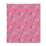 Pink Girly Flower Pattern Print Polyester Shower Curtain
