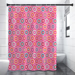 Pink Girly Flower Pattern Print Premium Shower Curtain