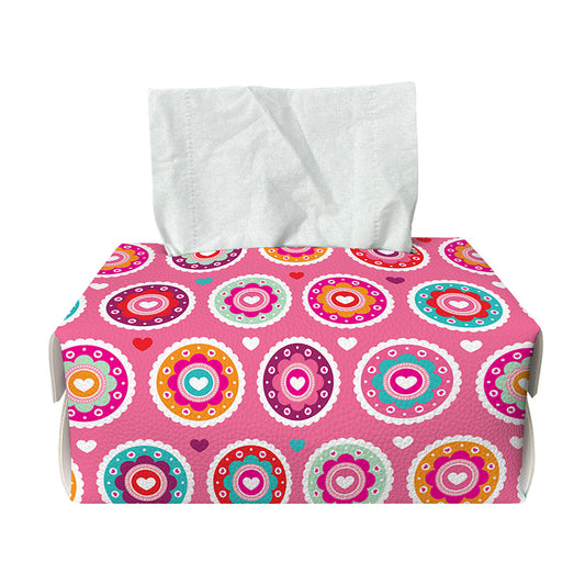 Pink Girly Flower Pattern Print Rectangle Tissue Box Cover