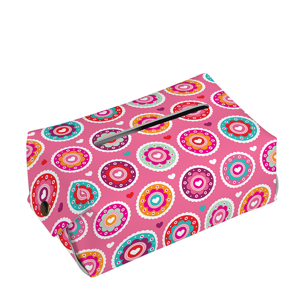 Pink Girly Flower Pattern Print Rectangle Tissue Box Cover