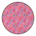 Pink Girly Flower Pattern Print Round Floor Mat