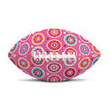Pink Girly Flower Pattern Print Rugby Ball