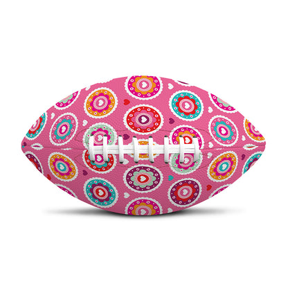 Pink Girly Flower Pattern Print Rugby Ball