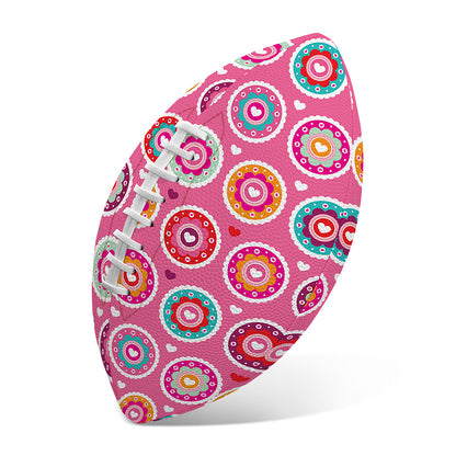 Pink Girly Flower Pattern Print Rugby Ball
