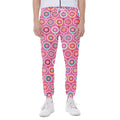 Pink Girly Flower Pattern Print Joggers