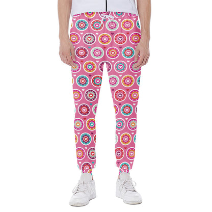 Pink Girly Flower Pattern Print Scuba Joggers