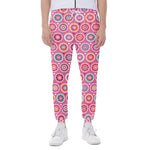 Pink Girly Flower Pattern Print Scuba Joggers