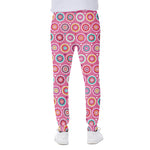 Pink Girly Flower Pattern Print Scuba Joggers