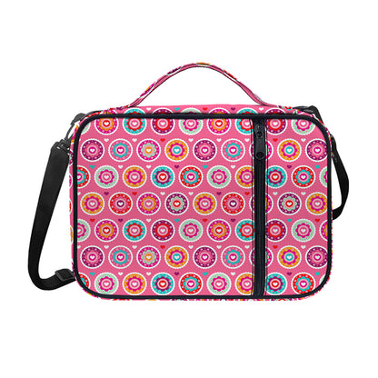 Pink Girly Flower Pattern Print Shoulder Strap Bible Bag