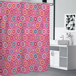 Pink Girly Flower Pattern Print Shower Curtain