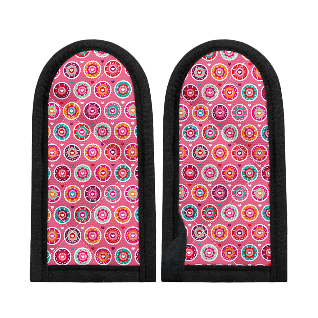 Pink Girly Flower Pattern Print Skillet Handle Cover