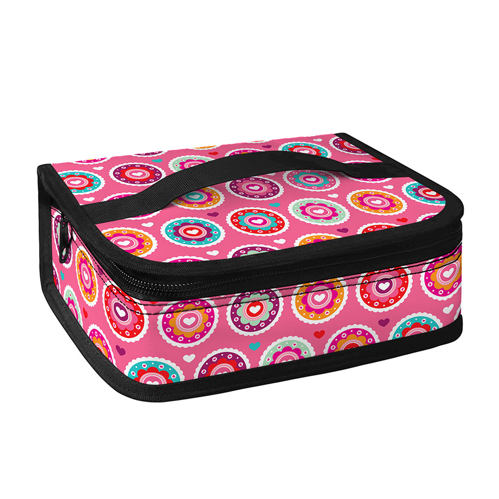 Pink Girly Flower Pattern Print Small Lunch Bag