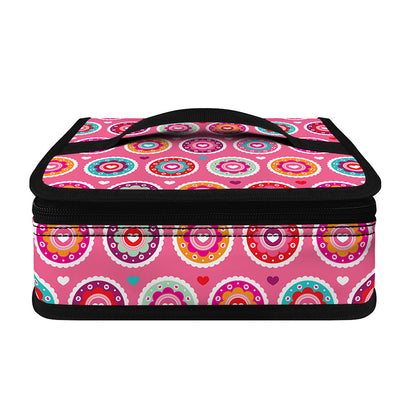 Pink Girly Flower Pattern Print Small Lunch Bag