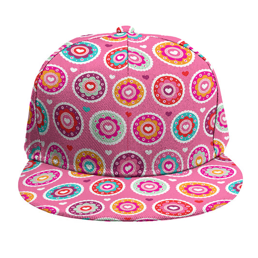 Pink Girly Flower Pattern Print Snapback Cap
