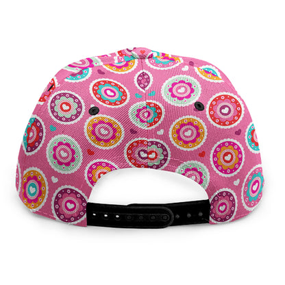 Pink Girly Flower Pattern Print Snapback Cap