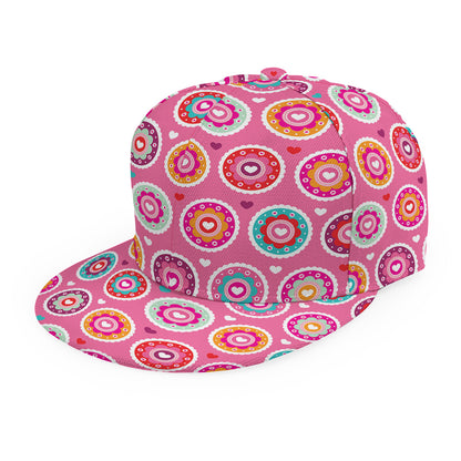 Pink Girly Flower Pattern Print Snapback Cap