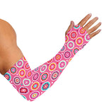 Pink Girly Flower Pattern Print Sun Protection Arm Sleeves