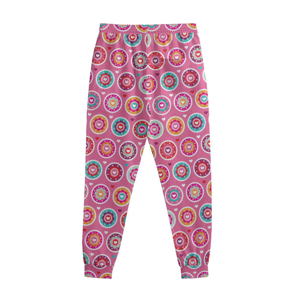 Pink Girly Flower Pattern Print Sweatpants