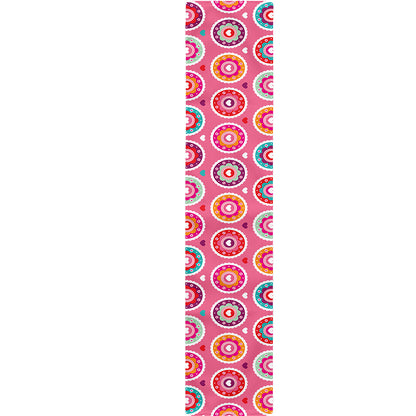 Pink Girly Flower Pattern Print Table Runner