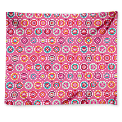 Pink Girly Flower Pattern Print Tapestry