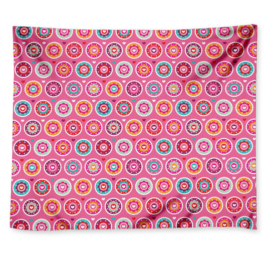 Pink Girly Flower Pattern Print Tapestry