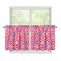 Pink Girly Flower Pattern Print Tier Curtains