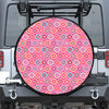 Pink Girly Flower Pattern Print Tire Cover