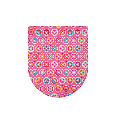Pink Girly Flower Pattern Print Toilet Lid Cover