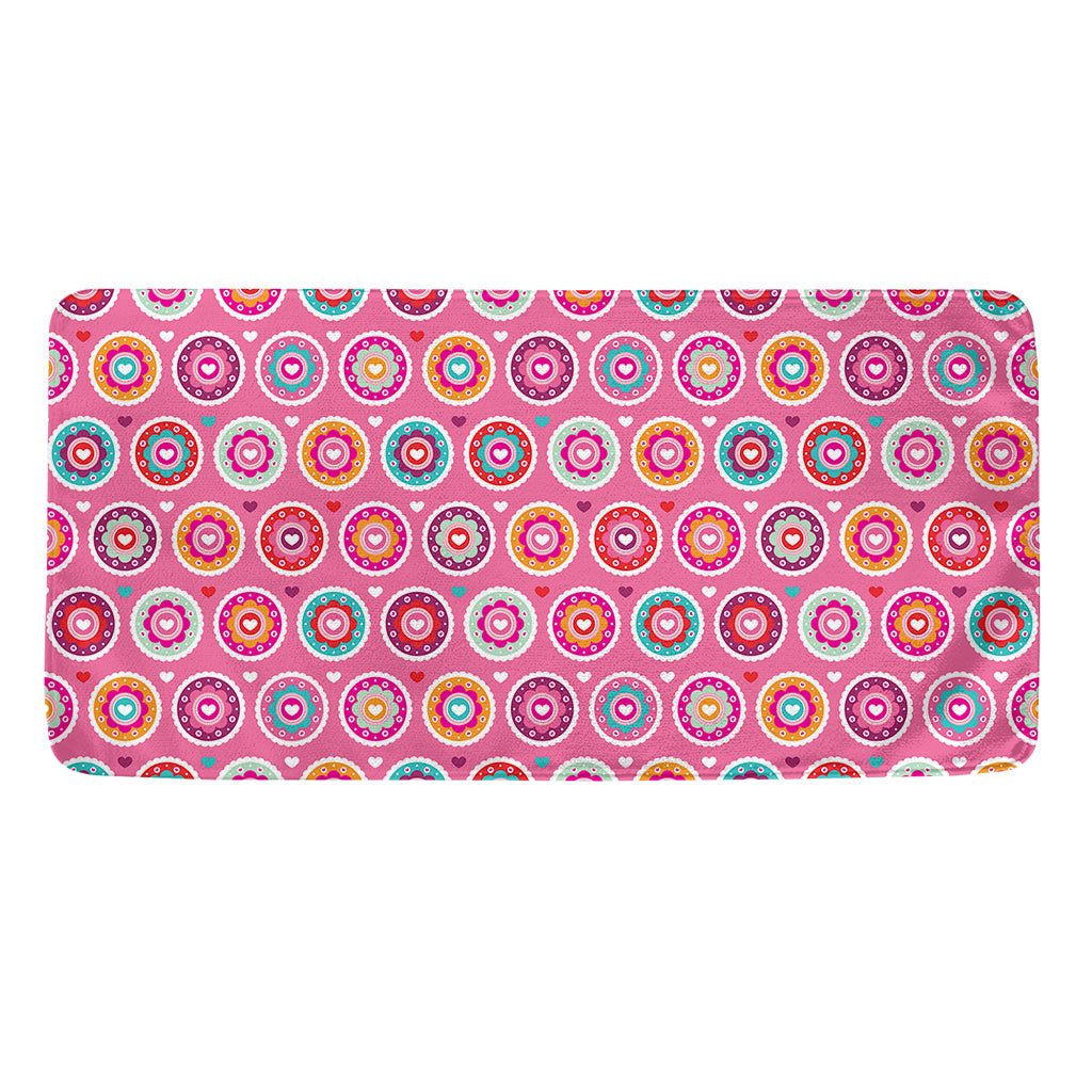 Pink Girly Flower Pattern Print Towel