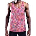 Pink Girly Flower Pattern Print Men's Workout Tank Top