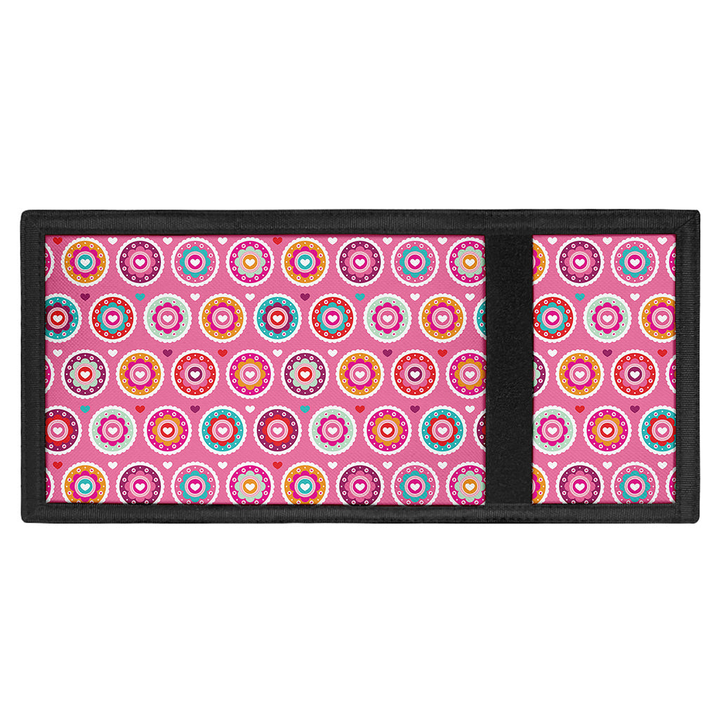 Pink Girly Flower Pattern Print Trifold Wallet