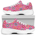 Pink Girly Flower Pattern Print White Chunky Shoes