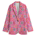 Pink Girly Flower Pattern Print Women's Blazer